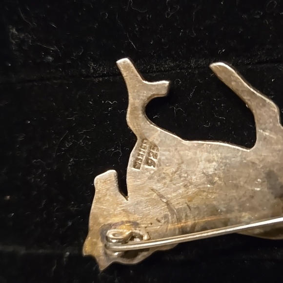 Sterling silver horse, with turquoise inlay. Brooch. - Picture 3 of 3